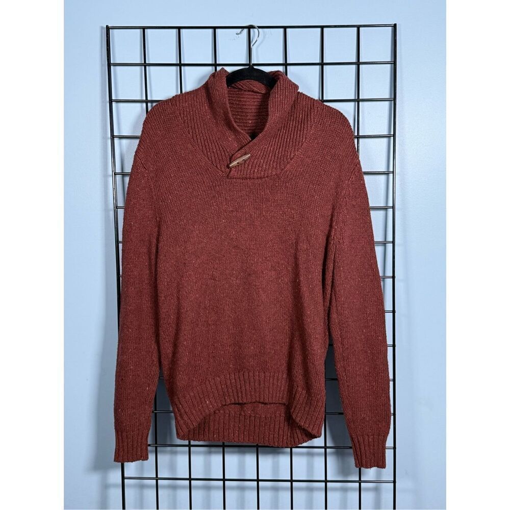 Vintage Shawl Neck Grandpa Sweater Mens M Maroon‎ Dad Knit Gorpcore